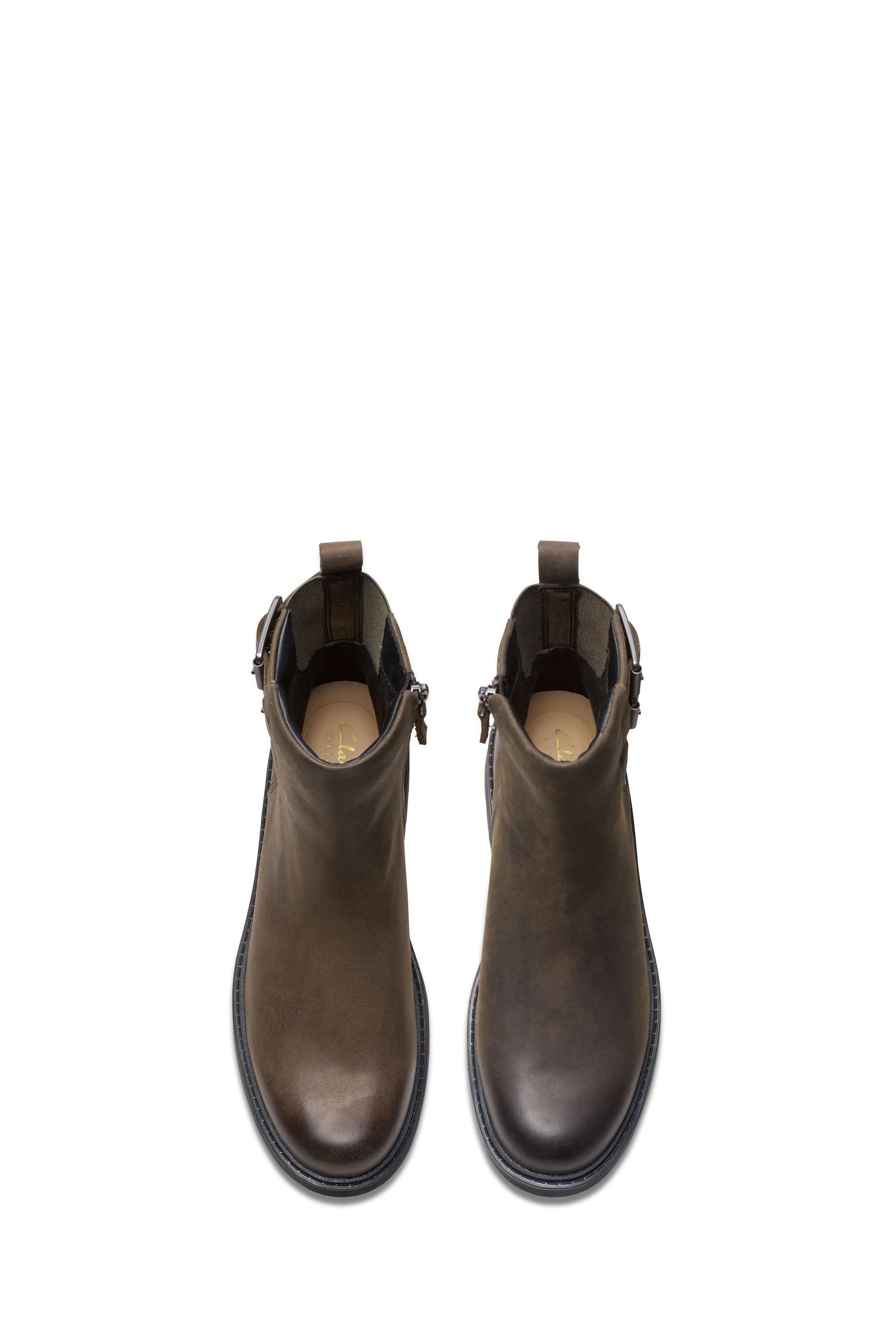 Clarks Grey Leather Orinoco 2 Bay Boots