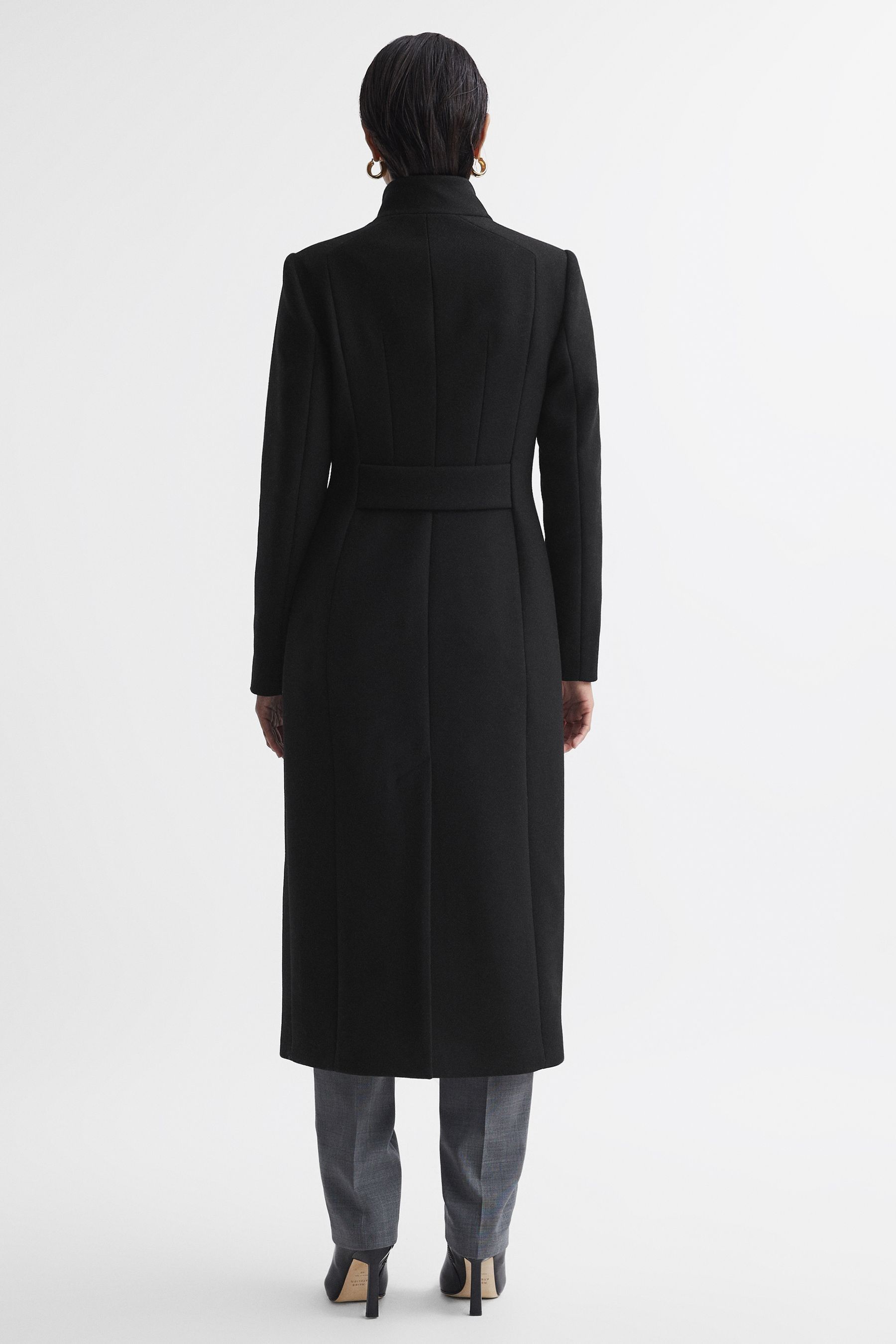 Buy Reiss Black Mischa Tailored Wool Blend Longline Coat from the Next UK online shop