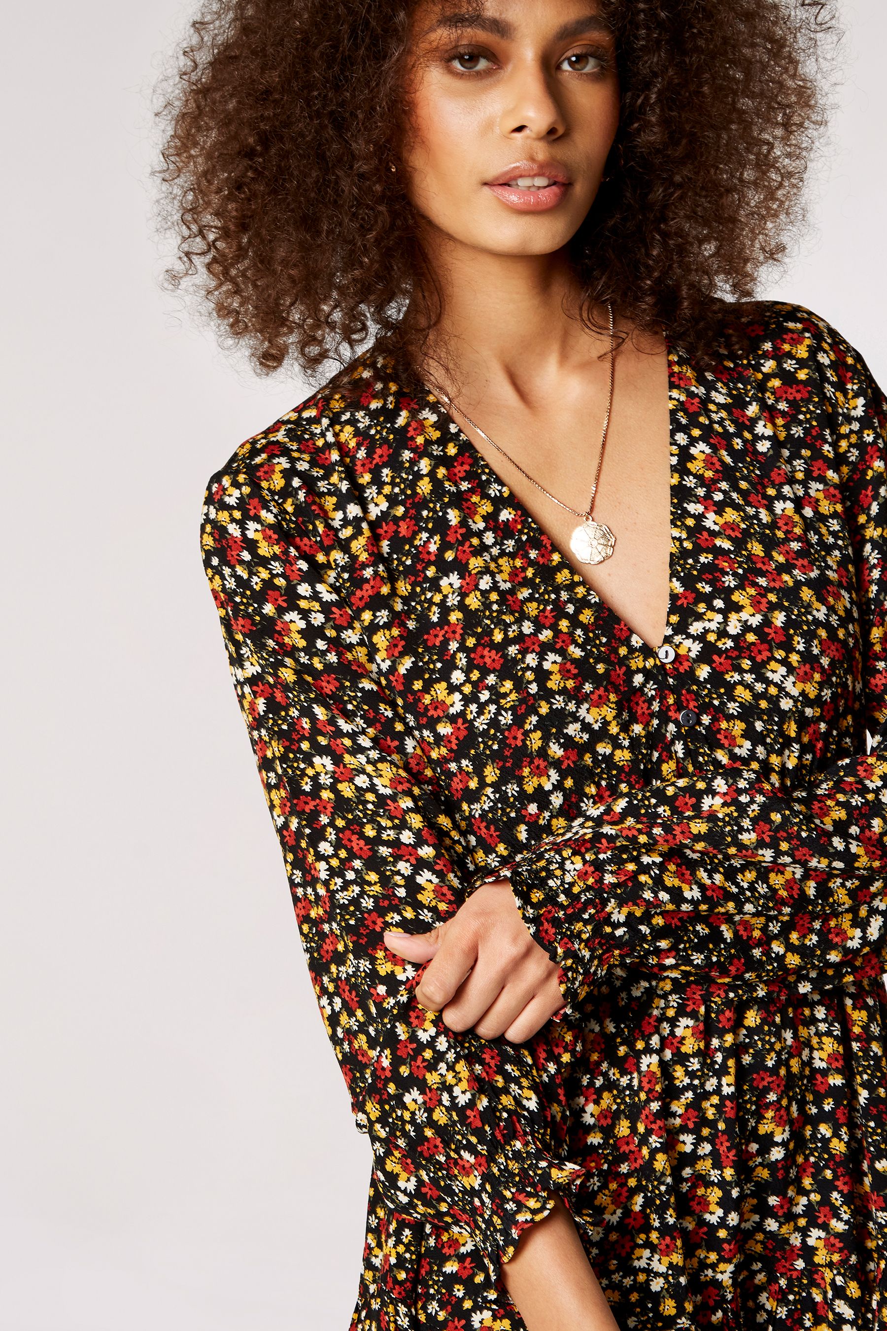 Apricot ditsy dress sale