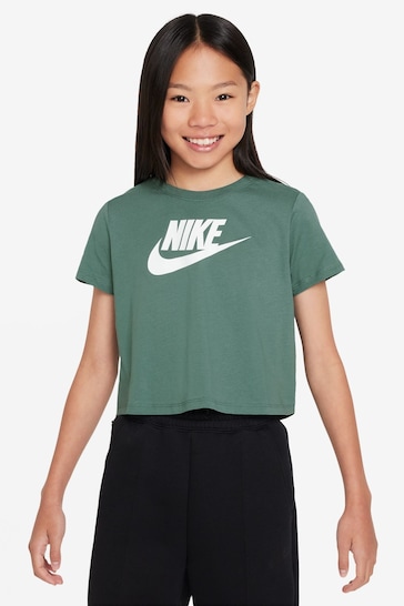 Nike Dark Green Futura Cropped T-Shirt