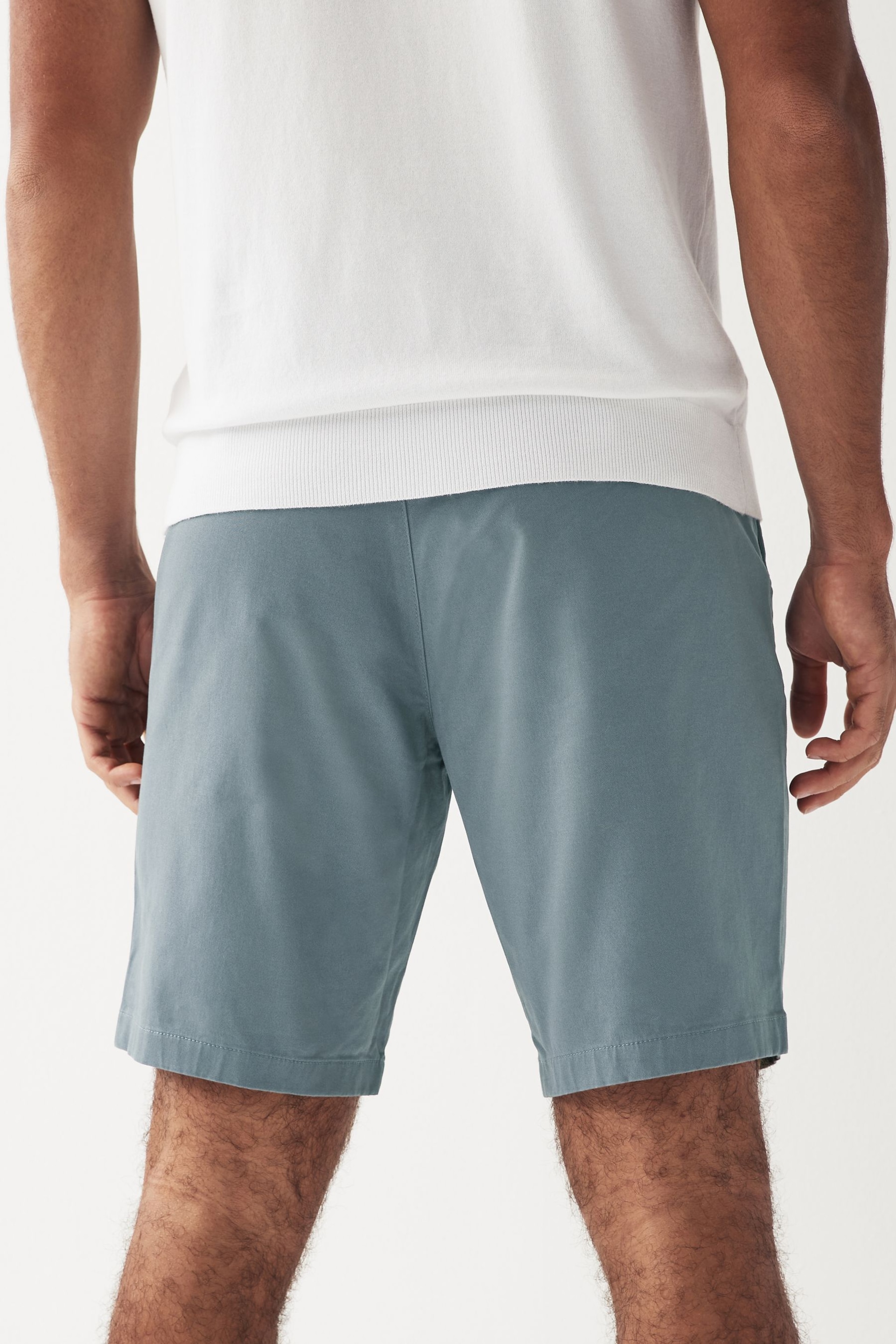 Pale Blue Straight Fit Stretch Chinos Shorts - Image 3 of 8