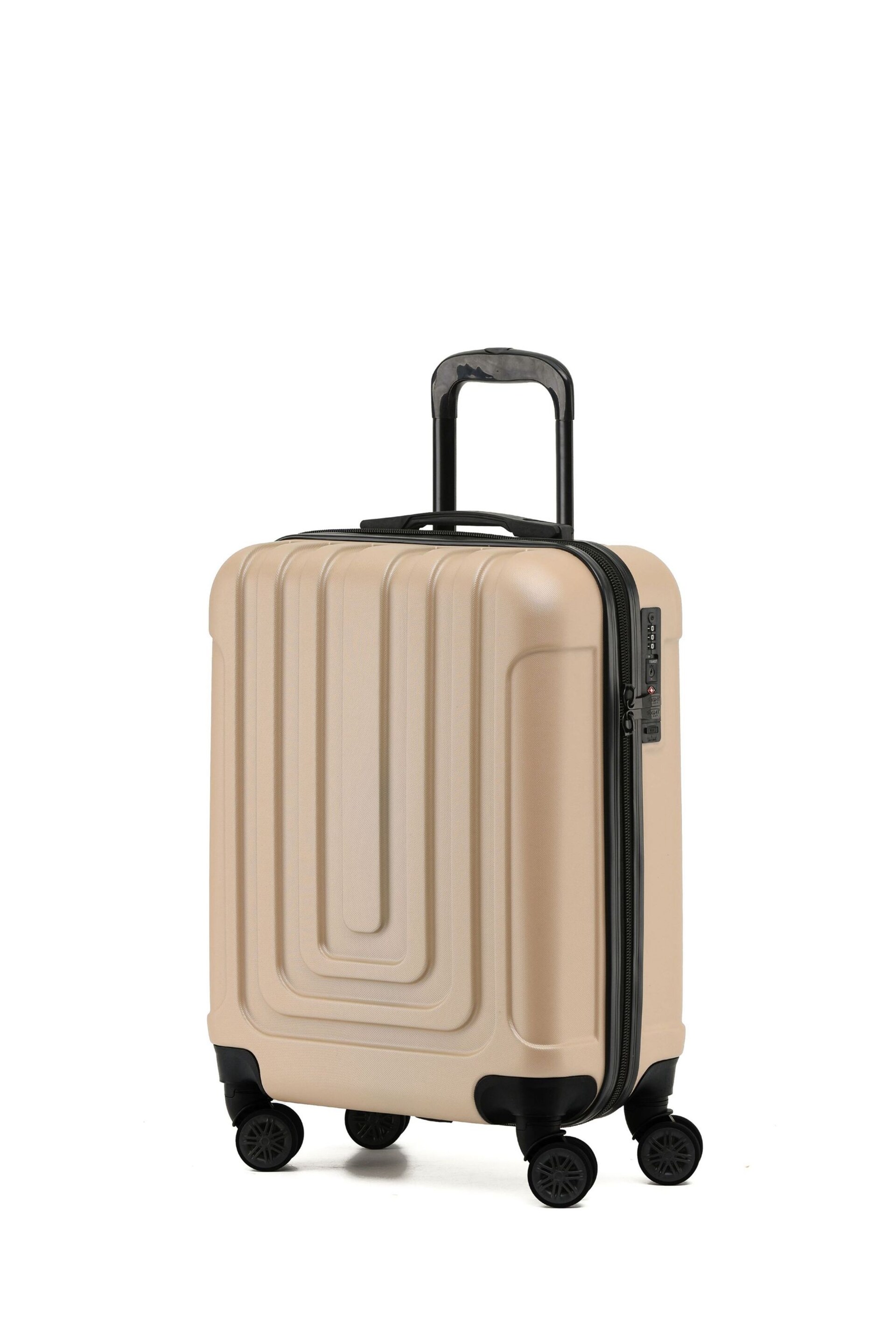 Flight Knight 55x40x20cm Ryanair Priority 8 Wheel ABS Hard Case Cabin Carry On Hand Black Luggage - Image 1 of 7