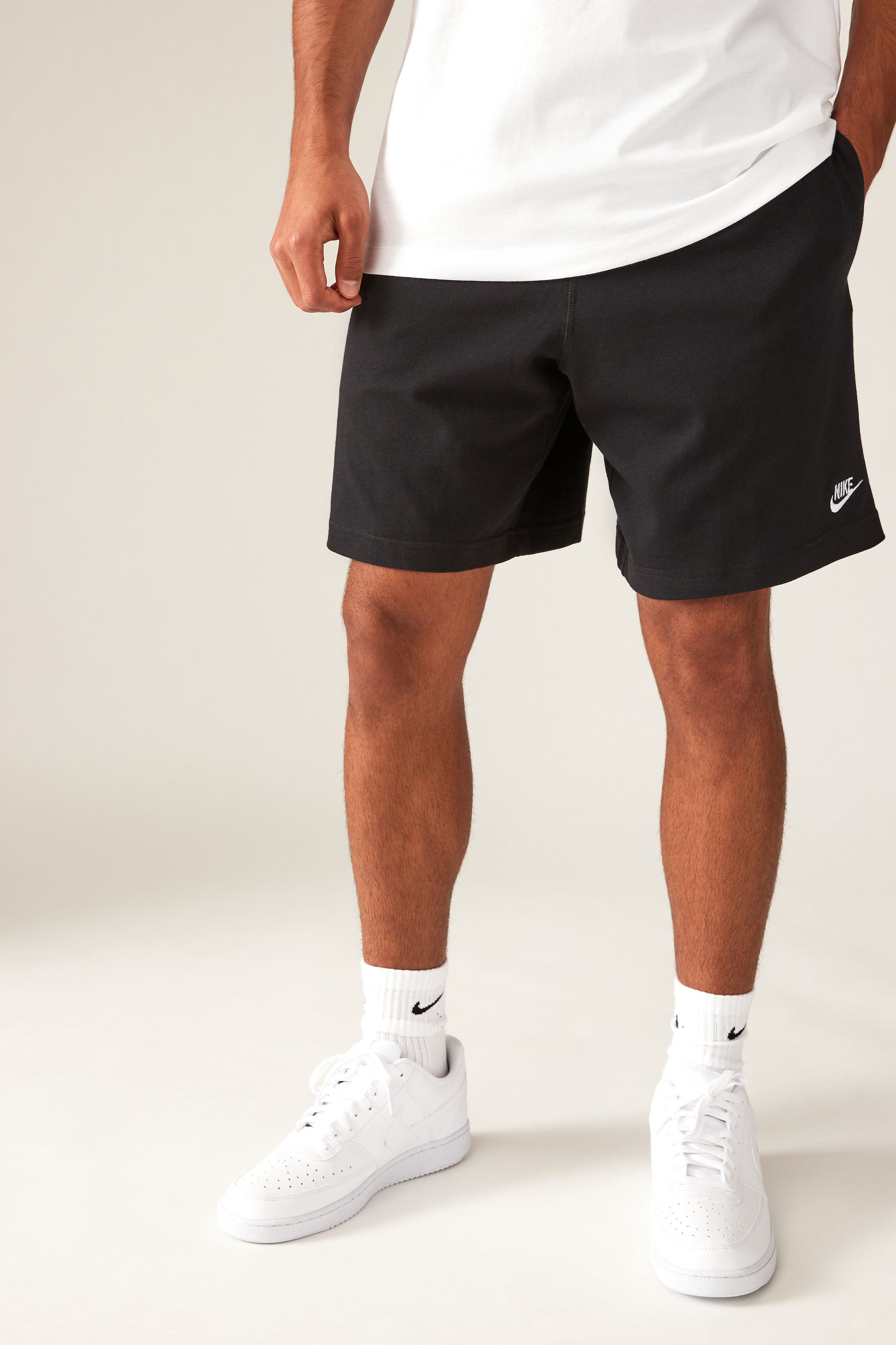 Buy Nike Black Club Knit 100 Cotton Shorts from Next Luxembourg