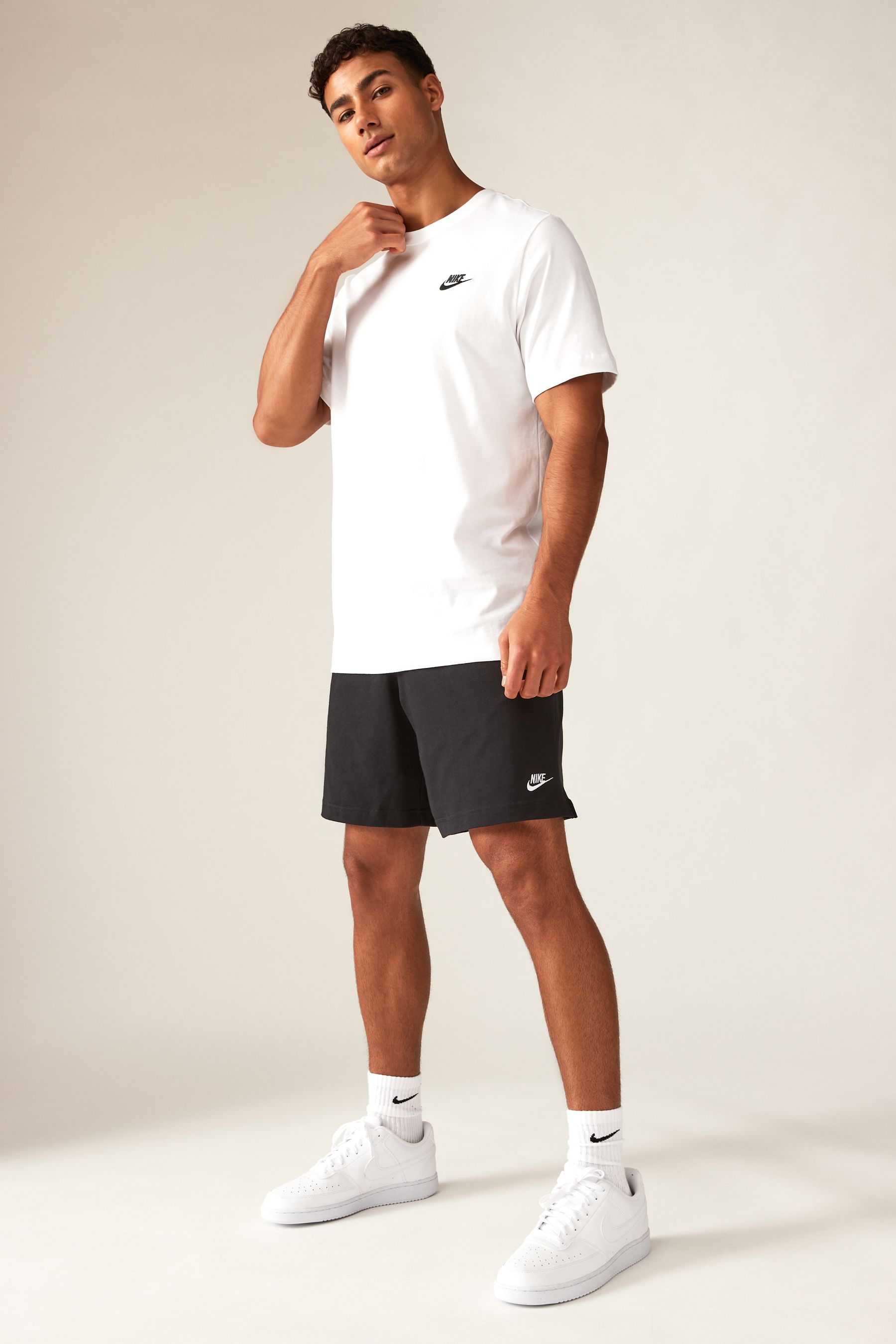 Buy Nike Black Club Knit 100 Cotton Shorts from Next Ukraine