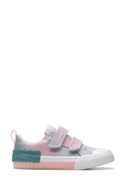 Clarks Pink/White Pastel Foxingbrill Toddler Canvas Shoes - Image 2 of 7