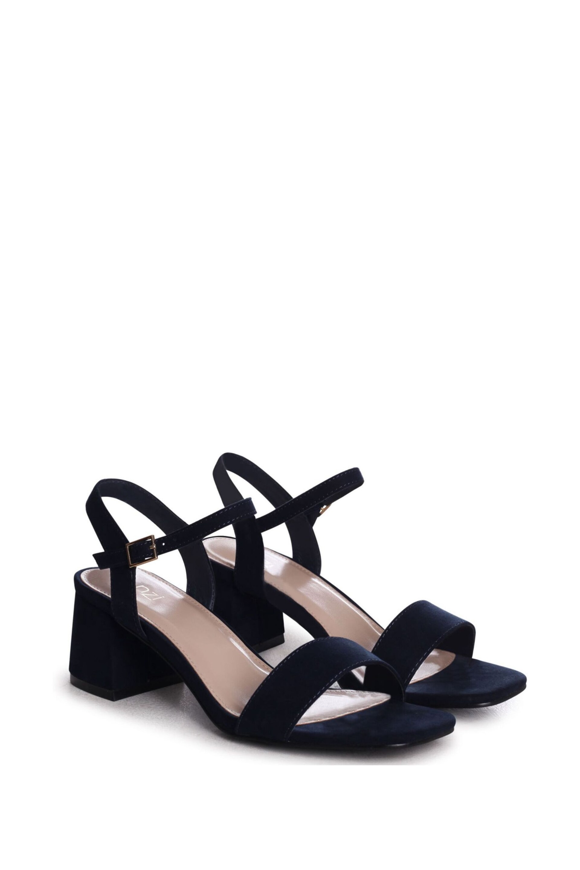 Linzi Blue Darcie Barely There Block Heeled Sandals - Image 3 of 4