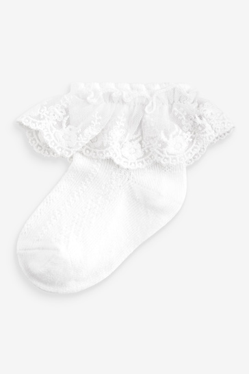 White Occasion Lace Socks 1 Pack (0mths-2yrs)