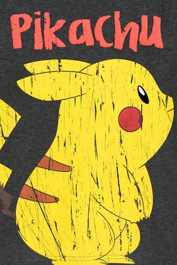 Character Black Pokemon Pikachu Boys T-Shirt