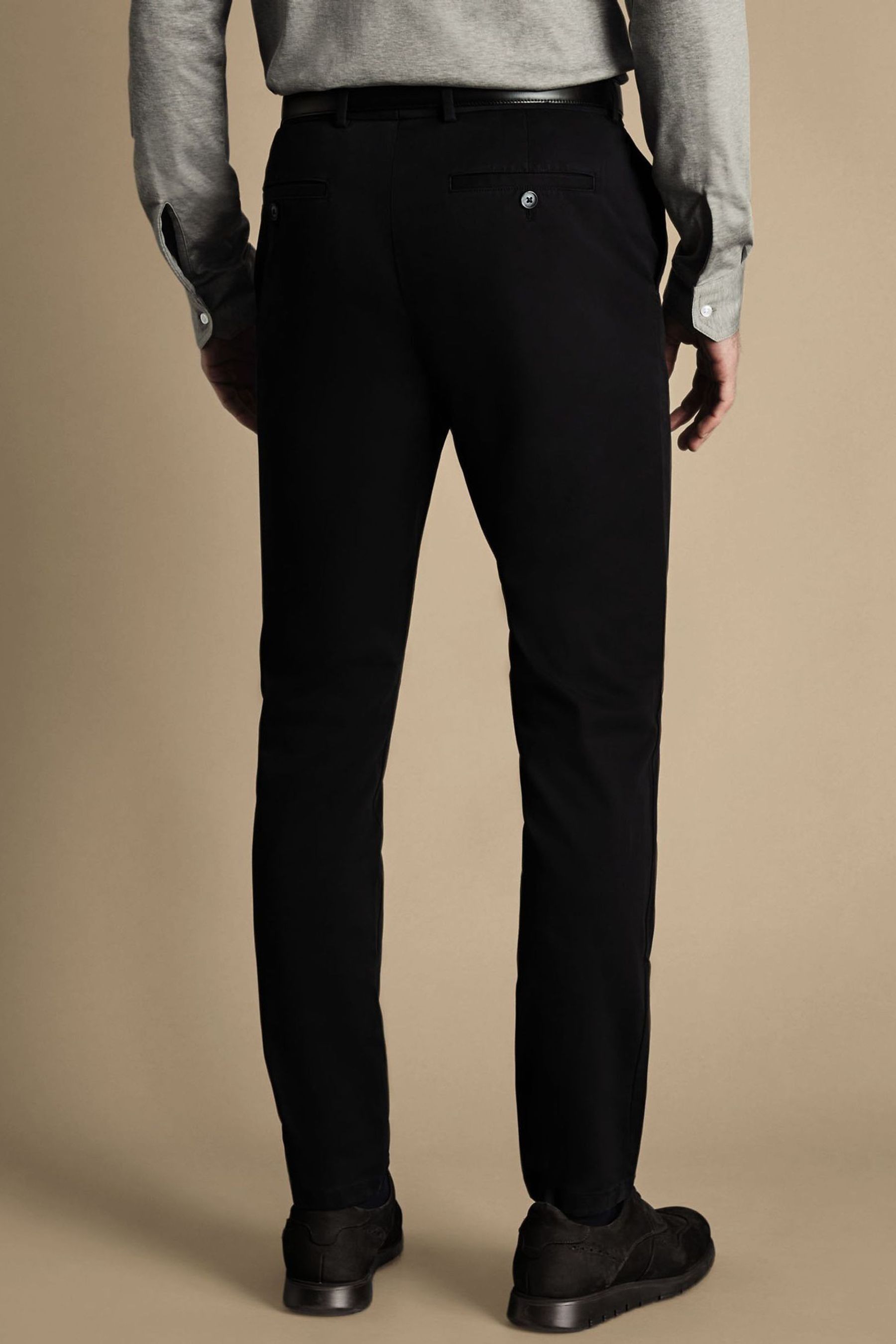 Buy Charles Tyrwhitt Black Slim Fit Ultimate Non Iron Chinos from