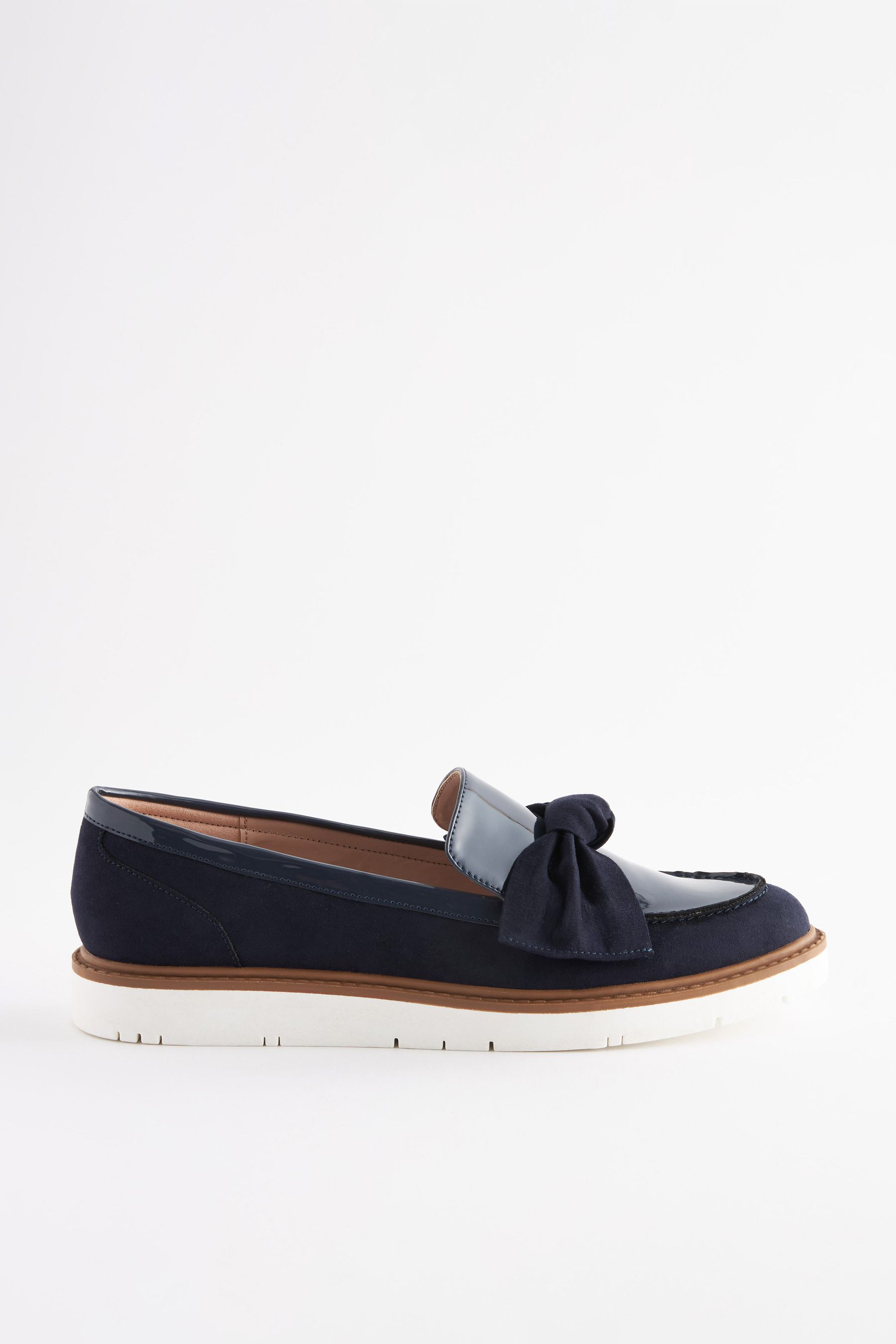 Buy Navy Forever Comfort Bow Chunky Sole Loafers from Next United Arab Emirates