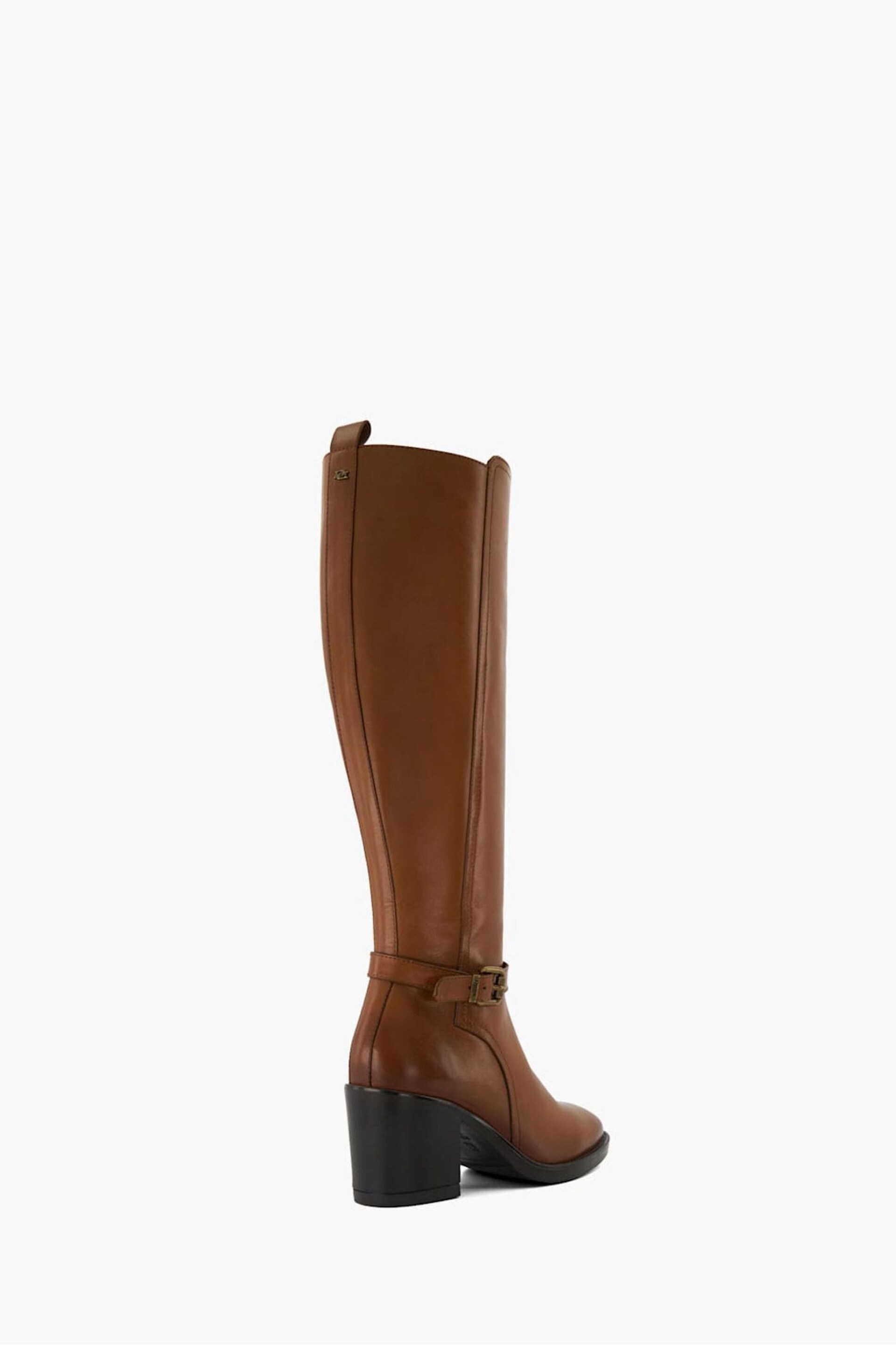 Dune London Natural Trance Buckle Heeled Knee High Boots - Image 5 of 6