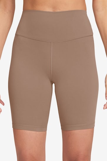 Nike Brown Dri-FIT One High Waisted 8 Cycling Shorts