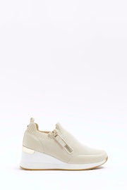 River Island Brown Girls Drenched Wedge Trainers - Image 1 of 4