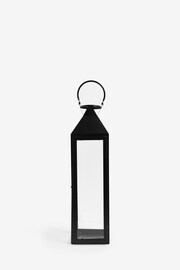 Black Large Metal and Glass Lantern - Image 4 of 5