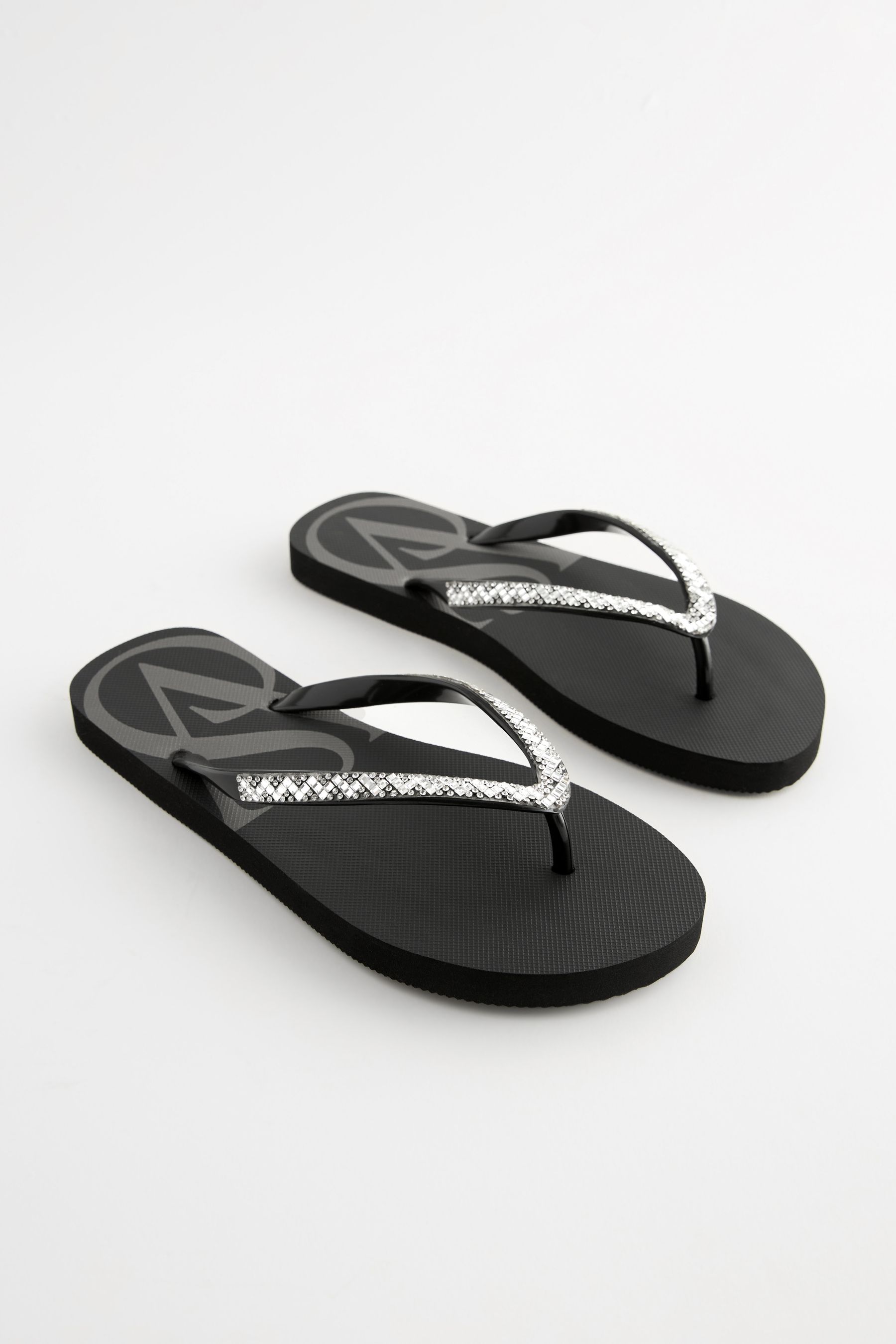 Next black flip flops hotsell