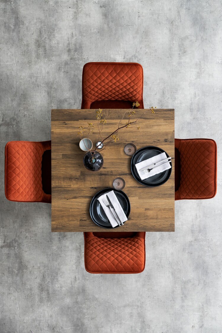 Buy Dark Bronx Oak Effect 4 Seater Square Dining Table from the Next UK online shop