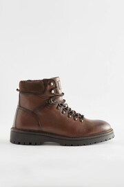 Brown Leather Hiker Style Boots - Image 2 of 6