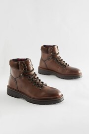 Brown Leather Hiker Style Boots - Image 3 of 6