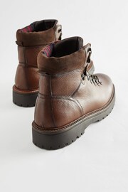 Brown Leather Hiker Style Boots - Image 4 of 6
