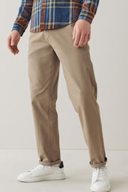 Stone Relaxed Fit Stretch Chino Trousers - Image 1 of 2