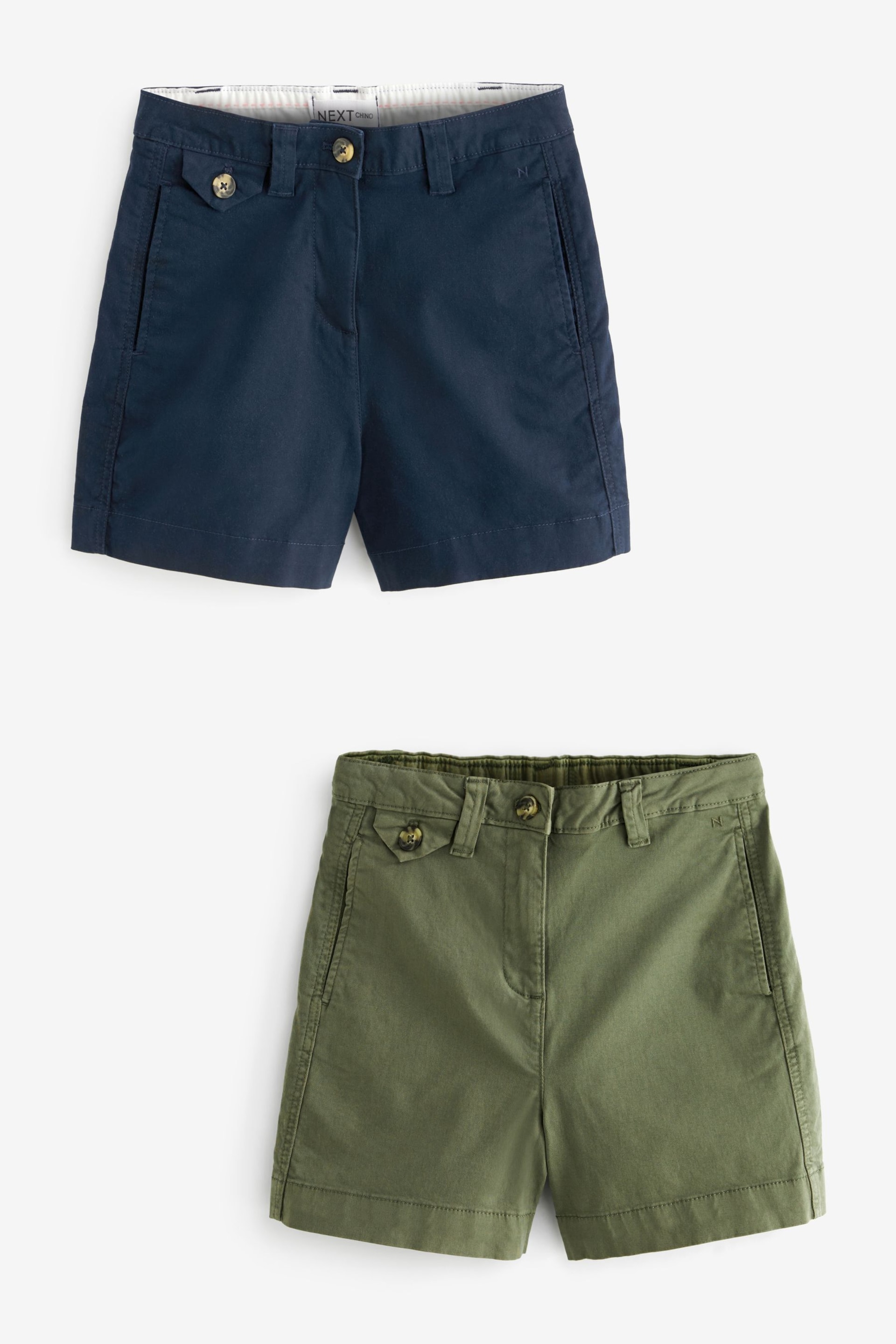 Navy & Khaki Chino Boy Shorts 2 Pack - Image 1 of 12