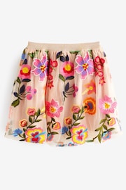 Pink Embroidered Floral Pull-On Skirt (3-16yrs) - Image 6 of 7