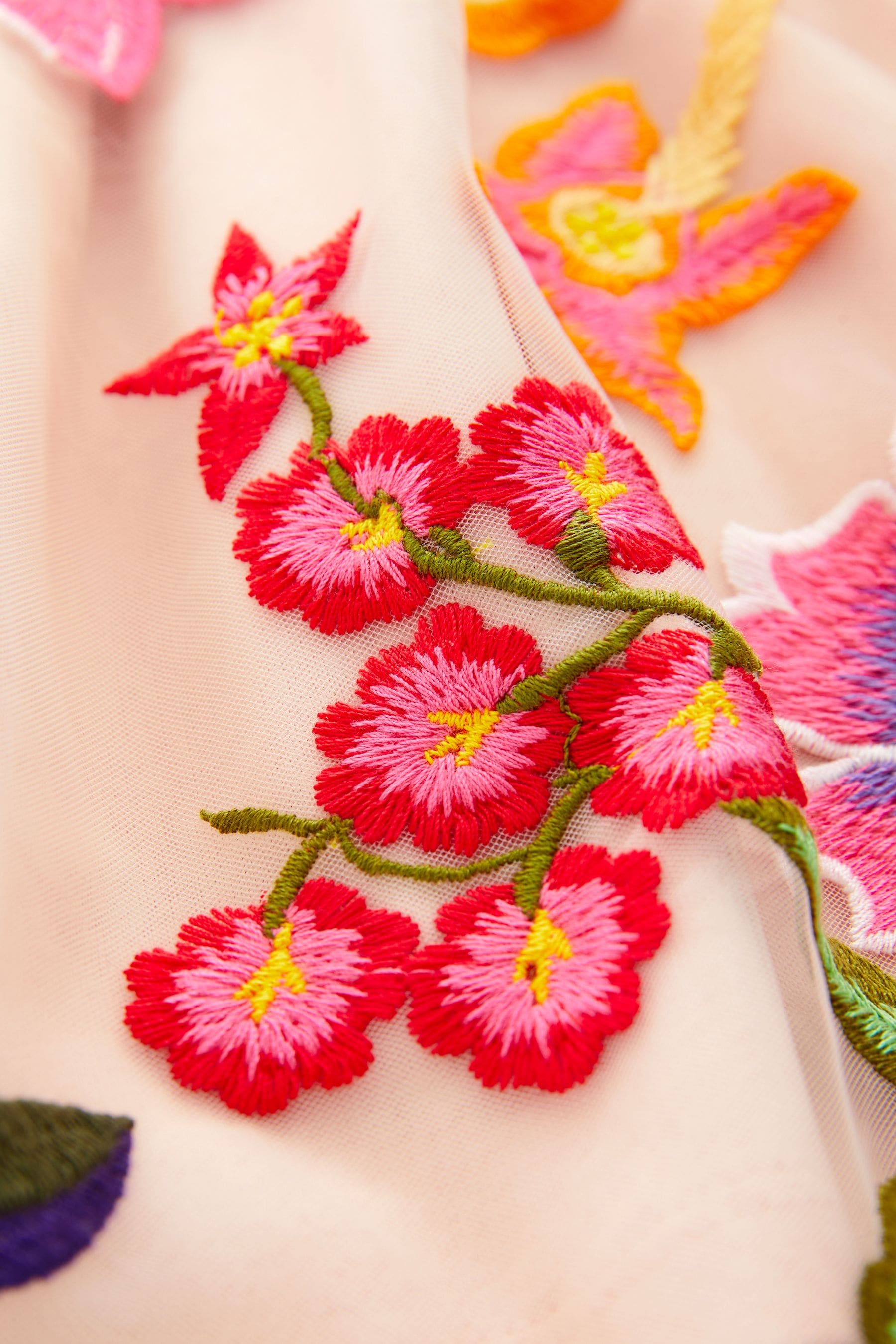 Jupe brodée fleurs outlet