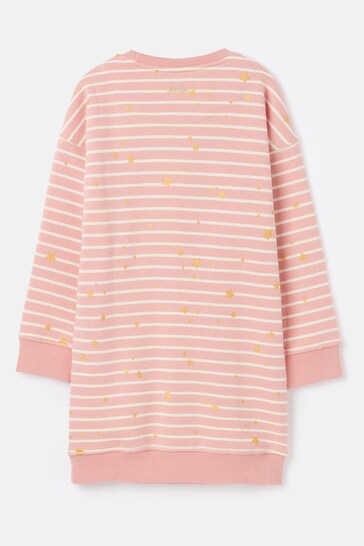 Joules Poppy Pink Striped Sweater Dress