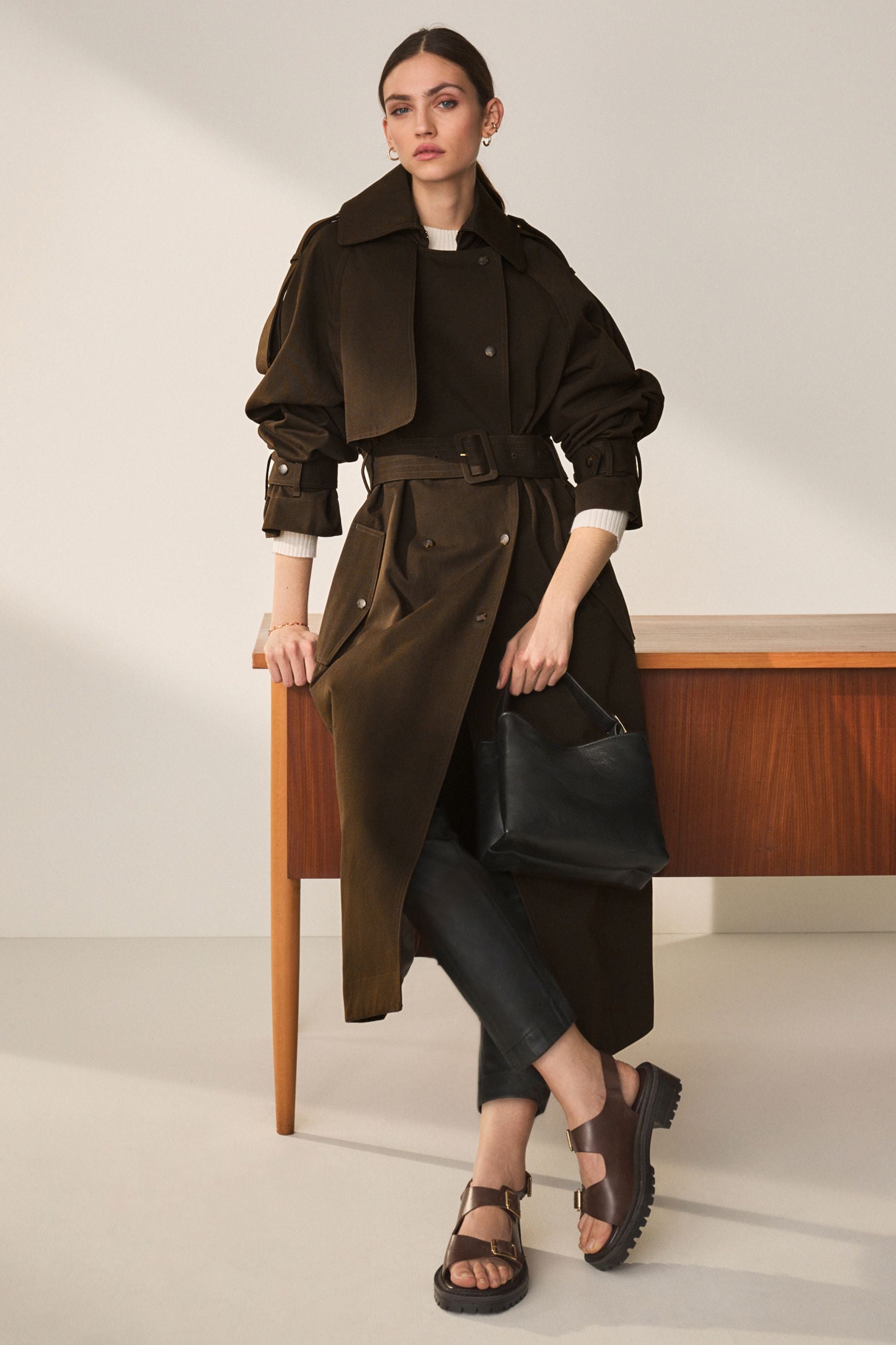 Buy Chocolate Brown Premium Trench Coat from the Next UK online shop
