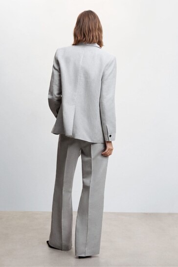 Mango Grey Linen Suit: Blazer