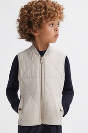 Reiss Stone Ritchie Senior Hybrid Knitted-Quilted Gilet - Image 3 of 5