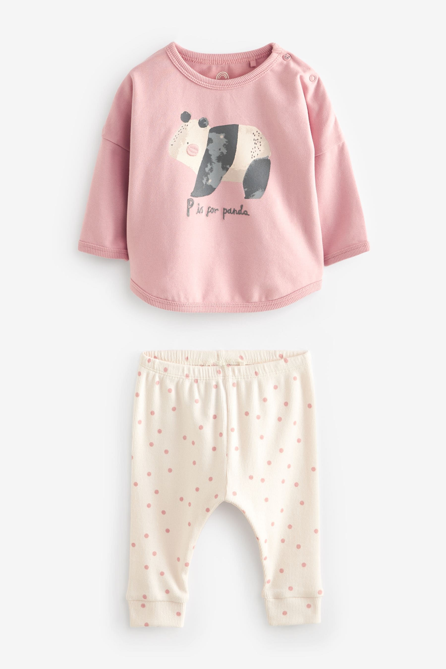 Buy Pink Panda Baby Top And Leggings Set from the Next UK online shop