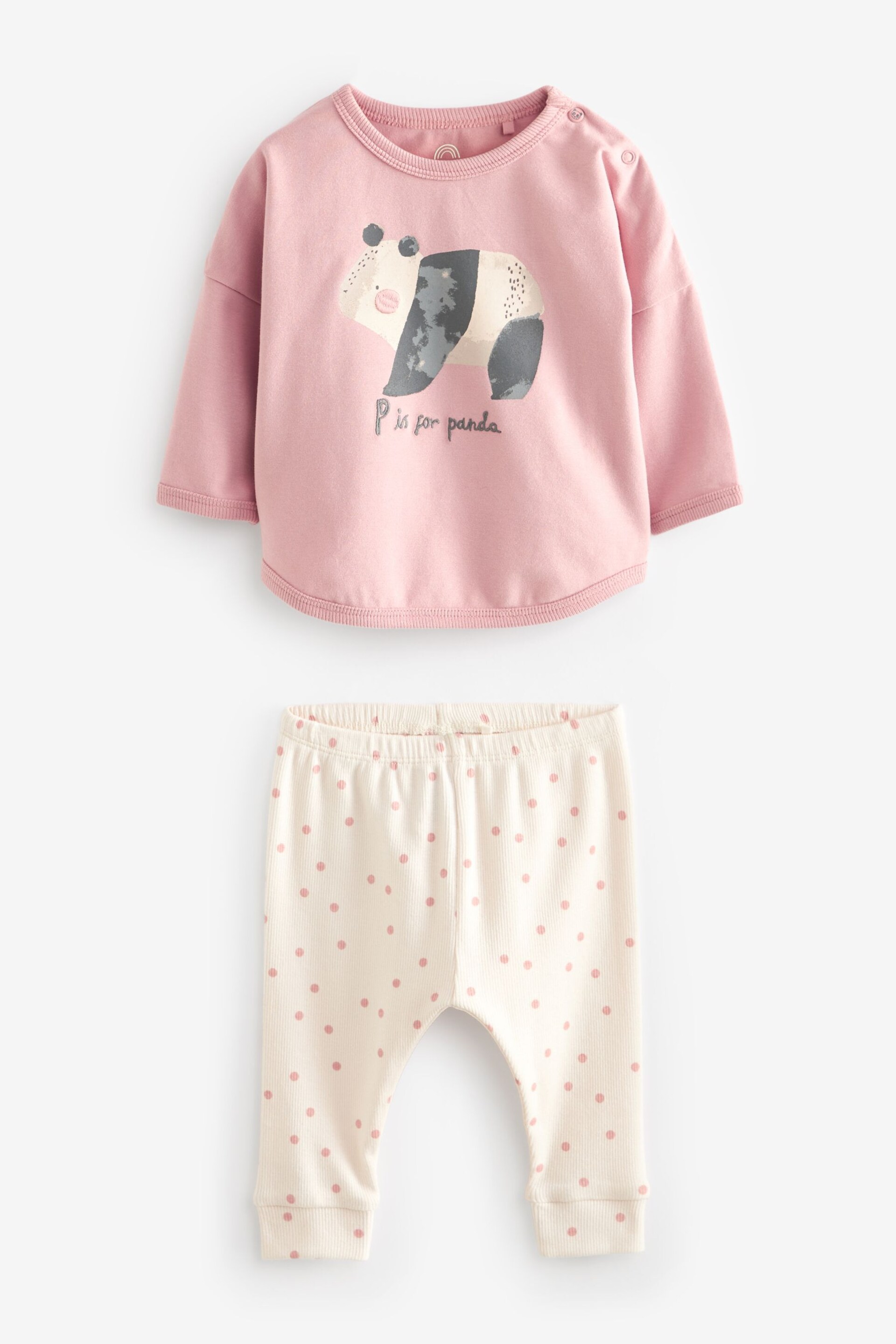 Pink Panda Baby Top And Leggings Set - Image 1 of 3