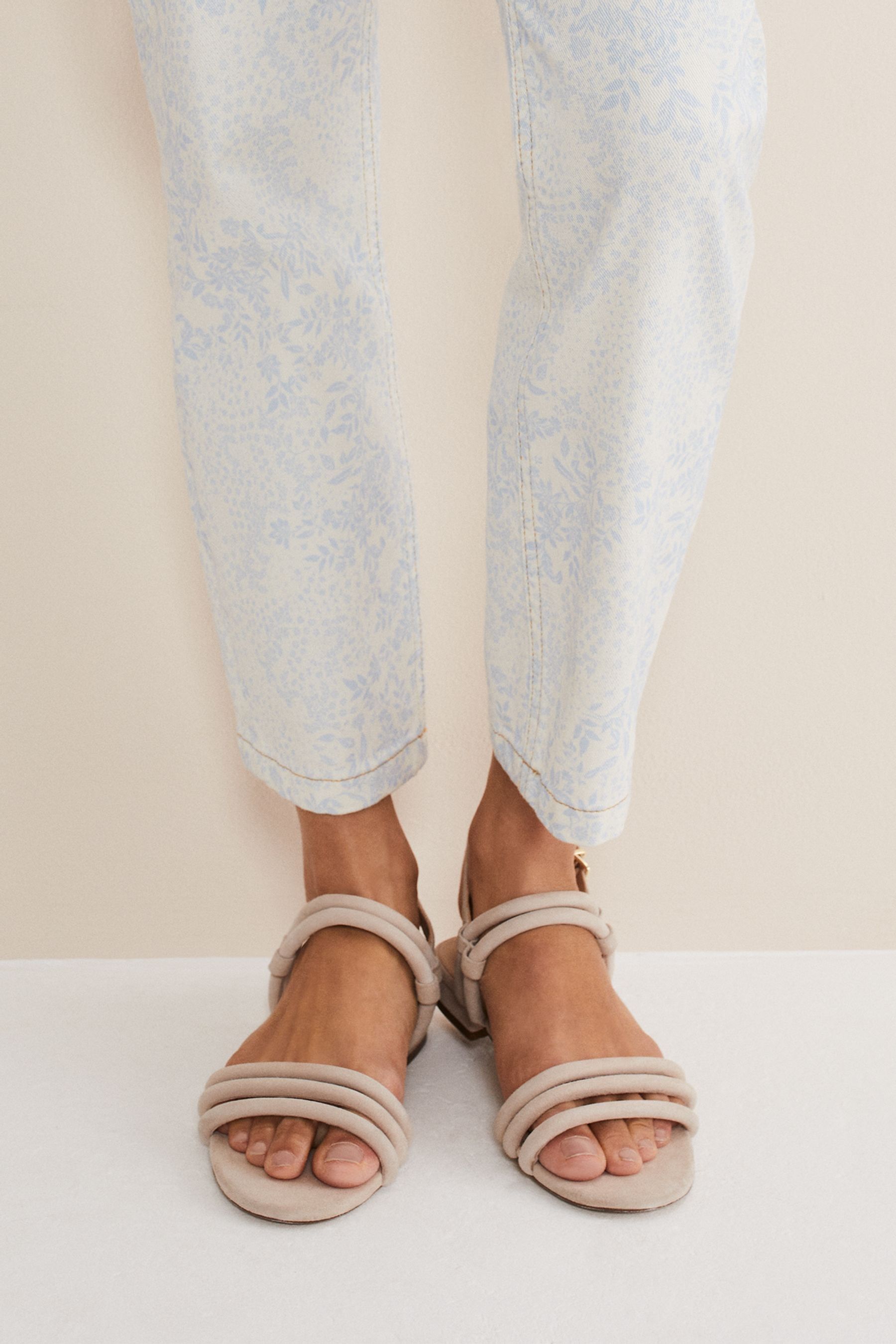 Cream shop suede sandals