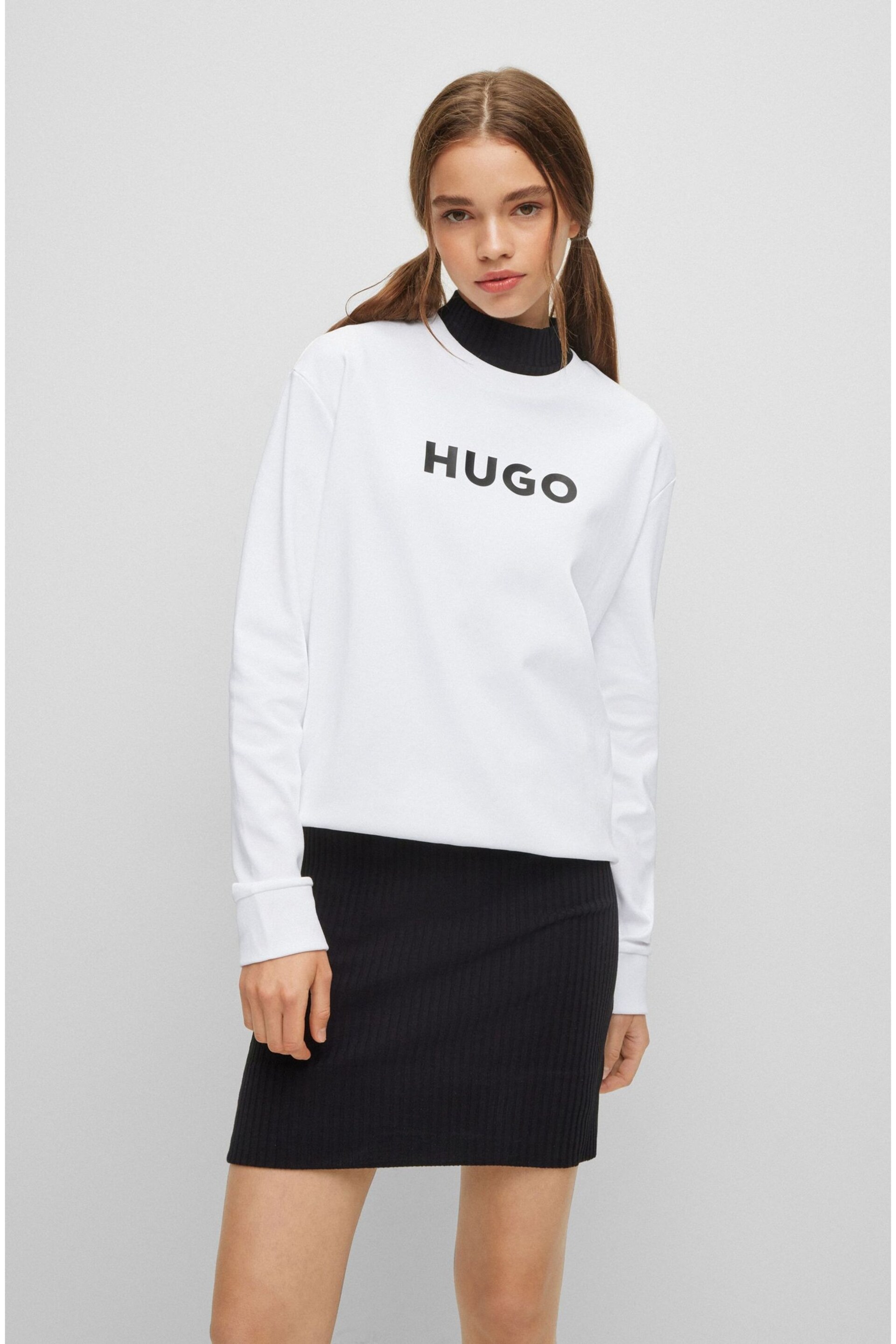 HUGO Large Logo Crew Neck Sweatshirt - Image 2 of 4
