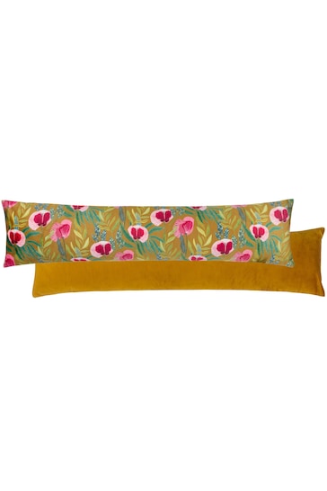 Wylder Nature Yellow Poppy Velvet Draught Excluder Cushion
