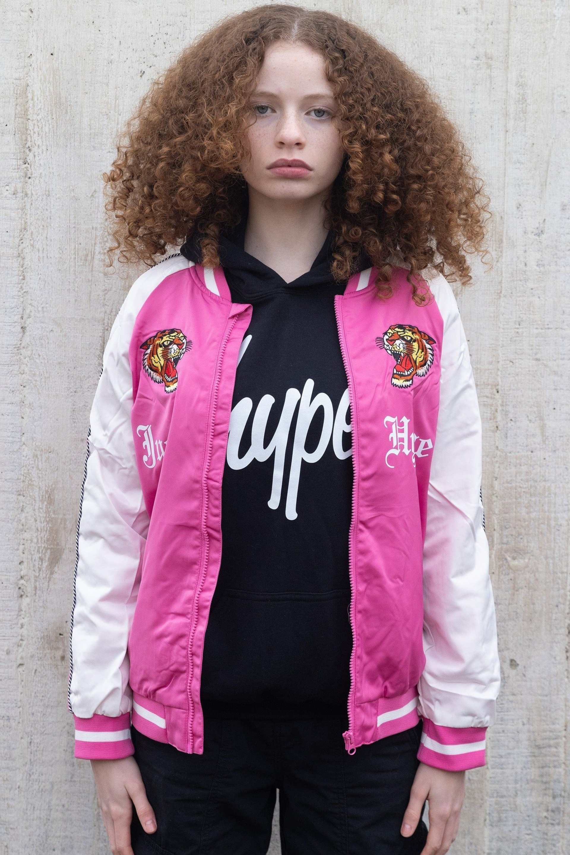 Hype X Ed Hardy Kids Pink Tiger Souvenir Jacket - Image 1 of 5