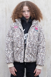 Hype X Ed Hardy Kids Cropped Leopard Multi Jacket - Image 3 of 6