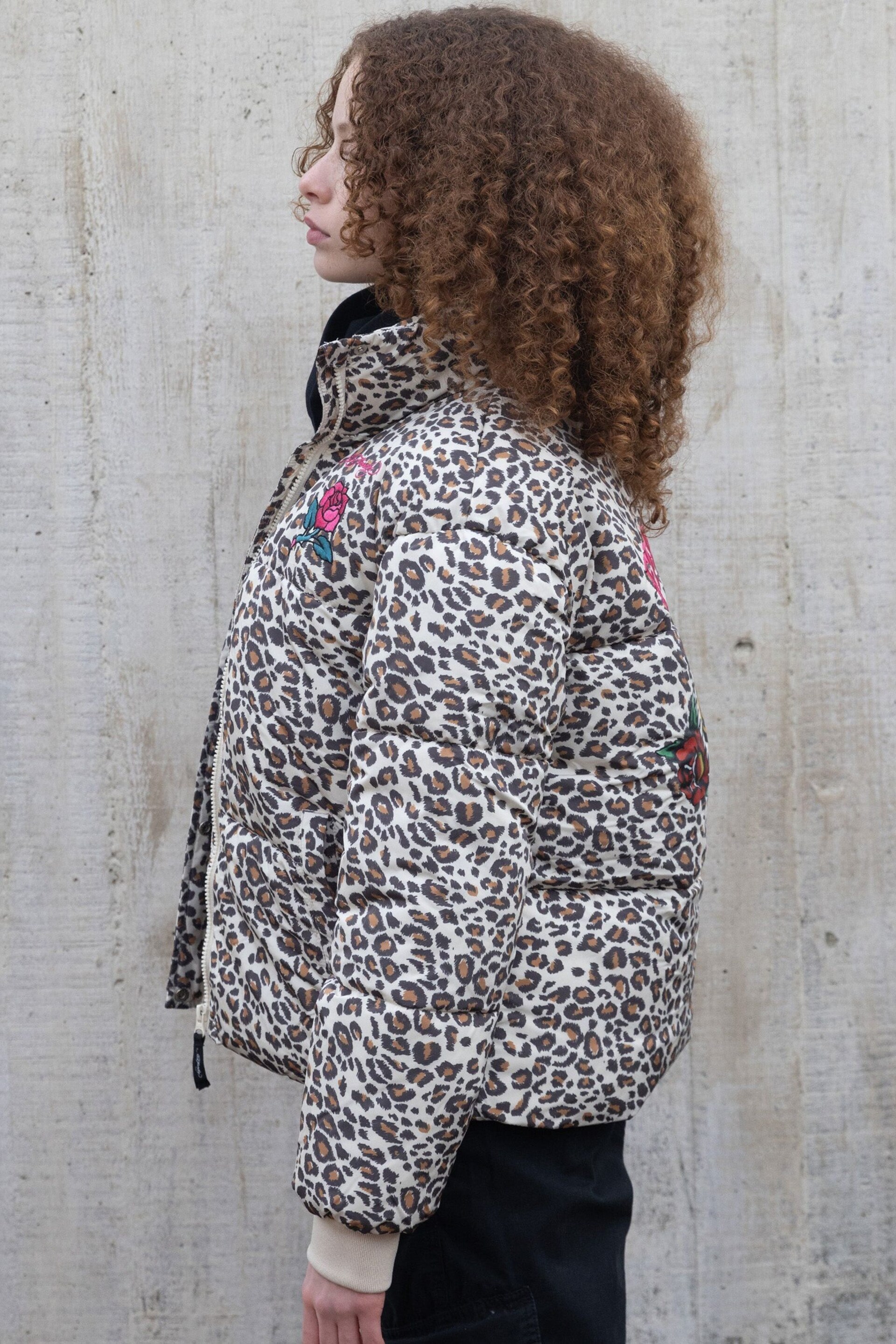 Hype X Ed Hardy Kids Cropped Leopard Multi Jacket - Image 5 of 6