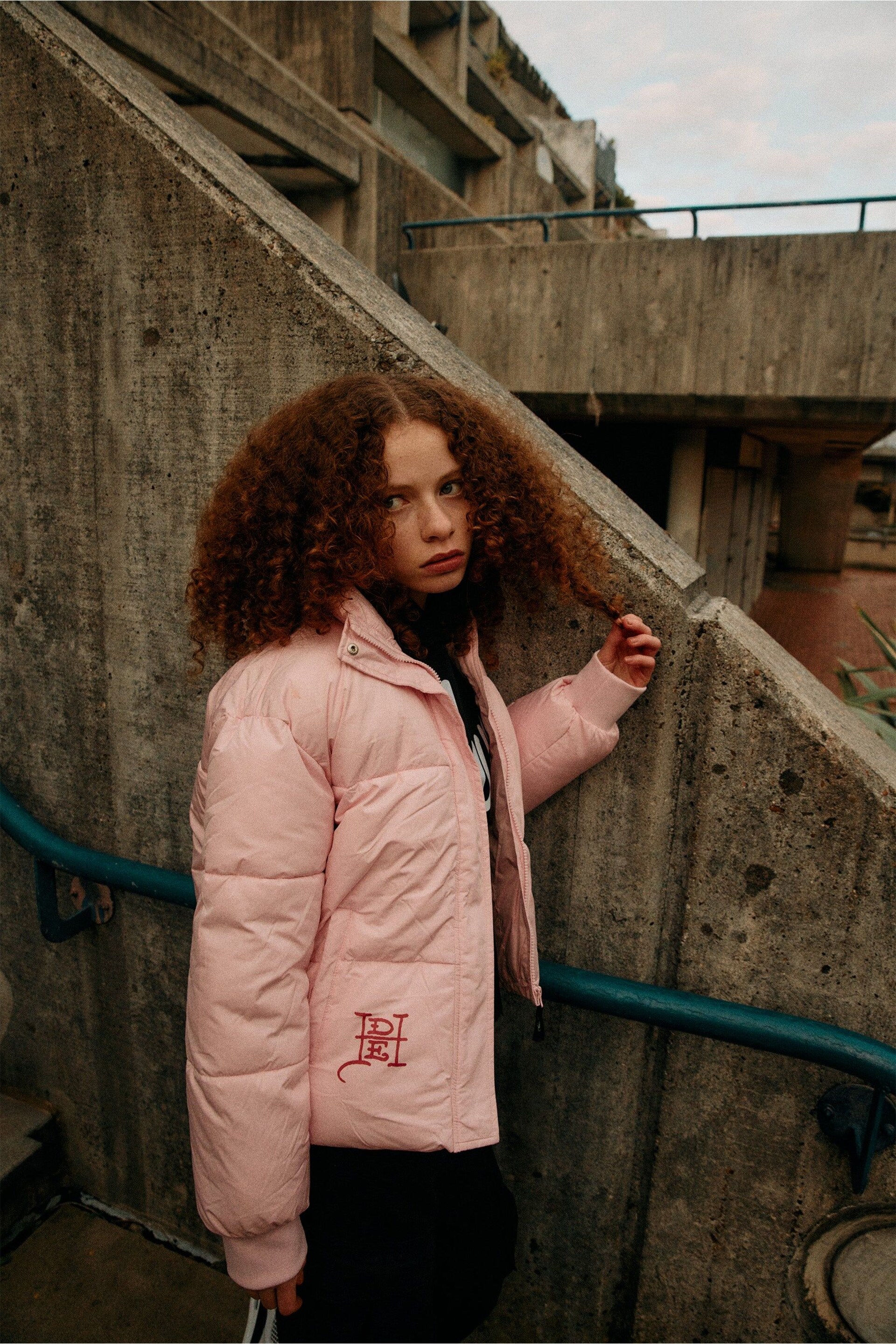 Hype X Ed Hardy Kids Cropped Pink Puffer Jacket - Image 1 of 1