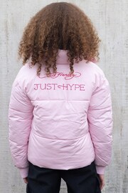 Hype X Ed Hardy Kids Cropped Pink Puffer Jacket - Image 4 of 9