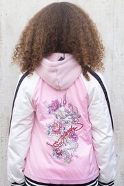 Hype X Ed Hardy Kids Pink Jacket Floral Souvenir Jacket - Image 1 of 3