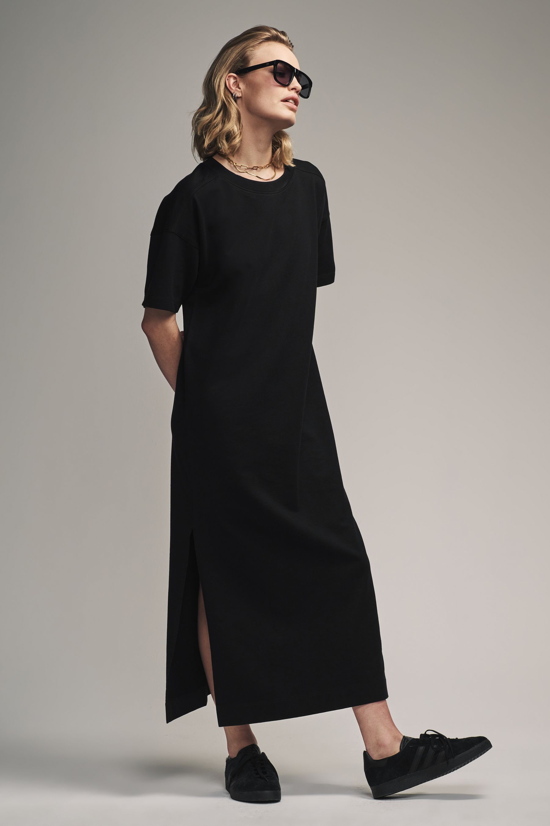 Buy The Set Black Nude 2 Pack Heavyweight Longline 100 Cotton T Shirt Dress from the Next UK online shop