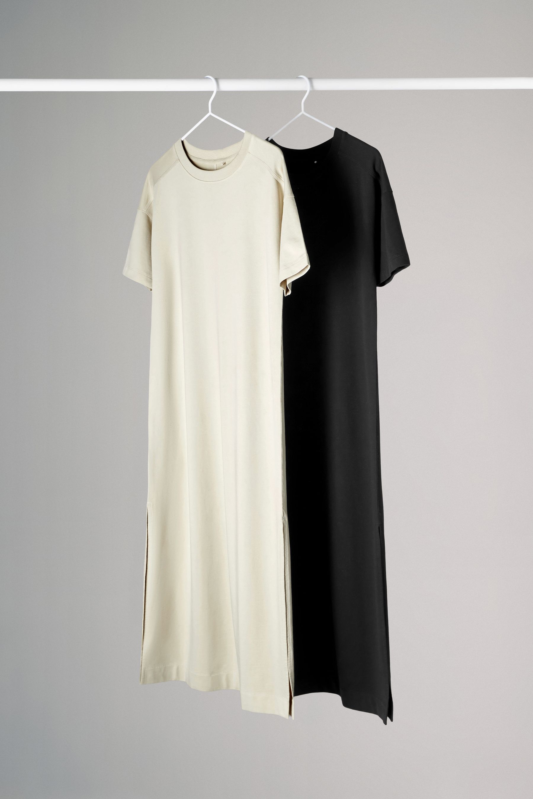 Buy The Set Black Nude 2 Pack Heavyweight Longline 100 Cotton T Shirt Dress from the Next UK online shop