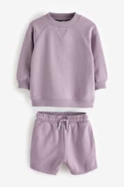 Lilac Purple Oversized 100% Cotton Sweatshirt and Shorts Set (3mths-7yrs) - Image 6 of 6