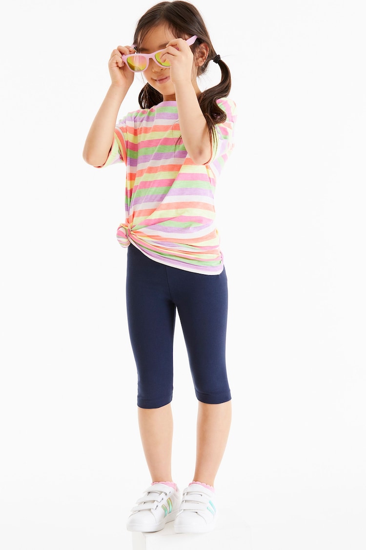 Navy Blue 1 Pack Cropped Leggings (3-16yrs) - Image 2 of 6