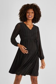 JoJo Maman Bébé Black Sparkle Mini Maternity Dress - Image 1 of 5