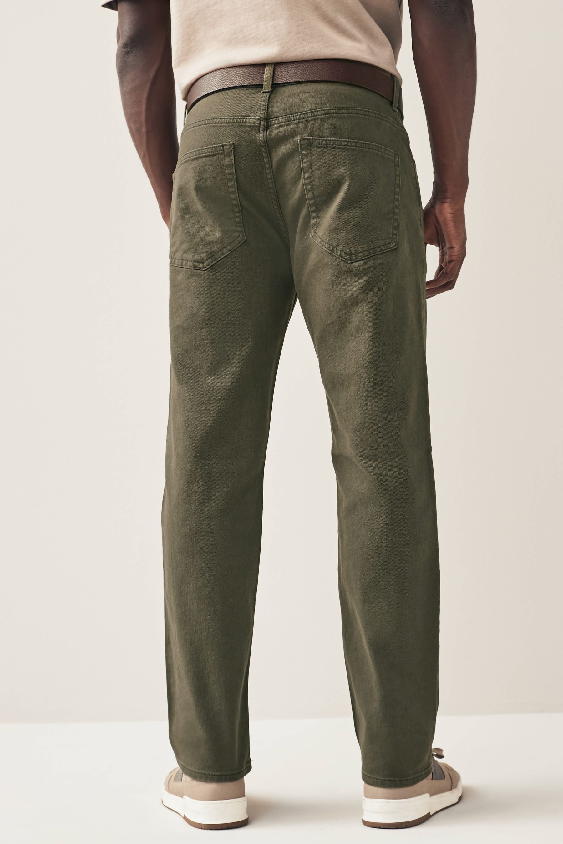 Green straight jeans top