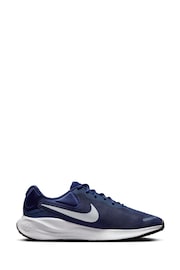 Nike Navy/White Regular Fit Revolution 7 Extra Wide Road Running Trainers - Image 3 of 11