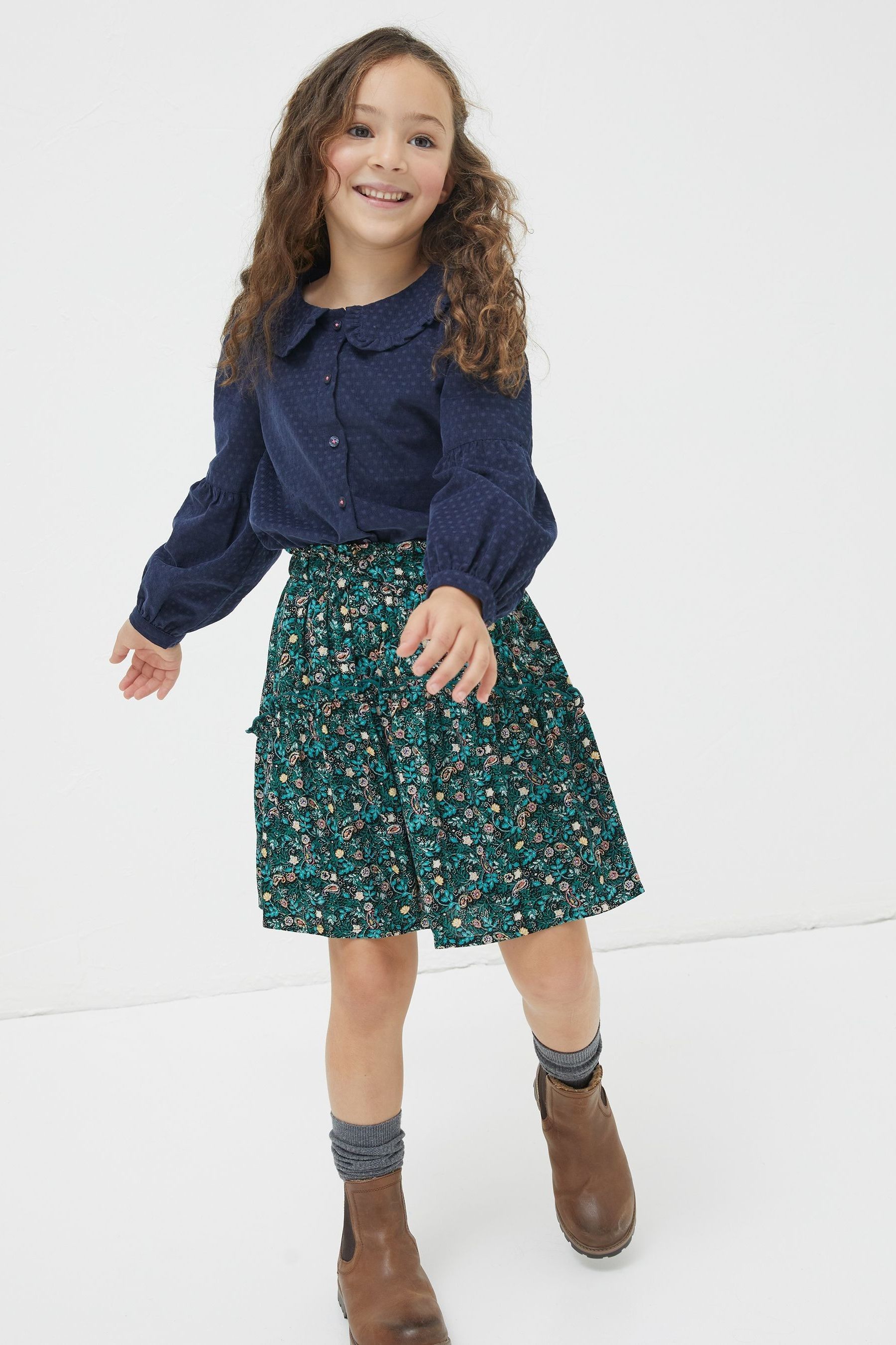 Buy FatFace Green Sia Evergreen Floral Skirt from Next Luxembourg